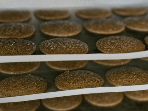 Lebkuchen auf Backblech kurz vorm backen