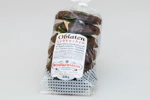 In Cellophan verpackte schokolierte Oblaten-Lebkuchen